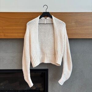 NWT FREE PEOPLE GLOW FOR IT CHUNKY KNIT CARDIGAN IN IVORY, SIZE XS